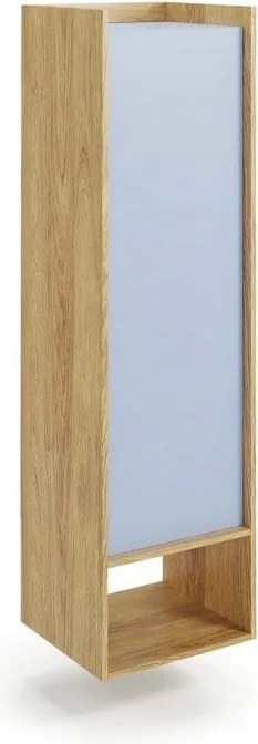 Armadio modulare Mobius 1D in legno naturale/blu - H179 cm