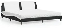 Letto con Materasso Nero e Bianco 200x200cm in Similpelle 3208892