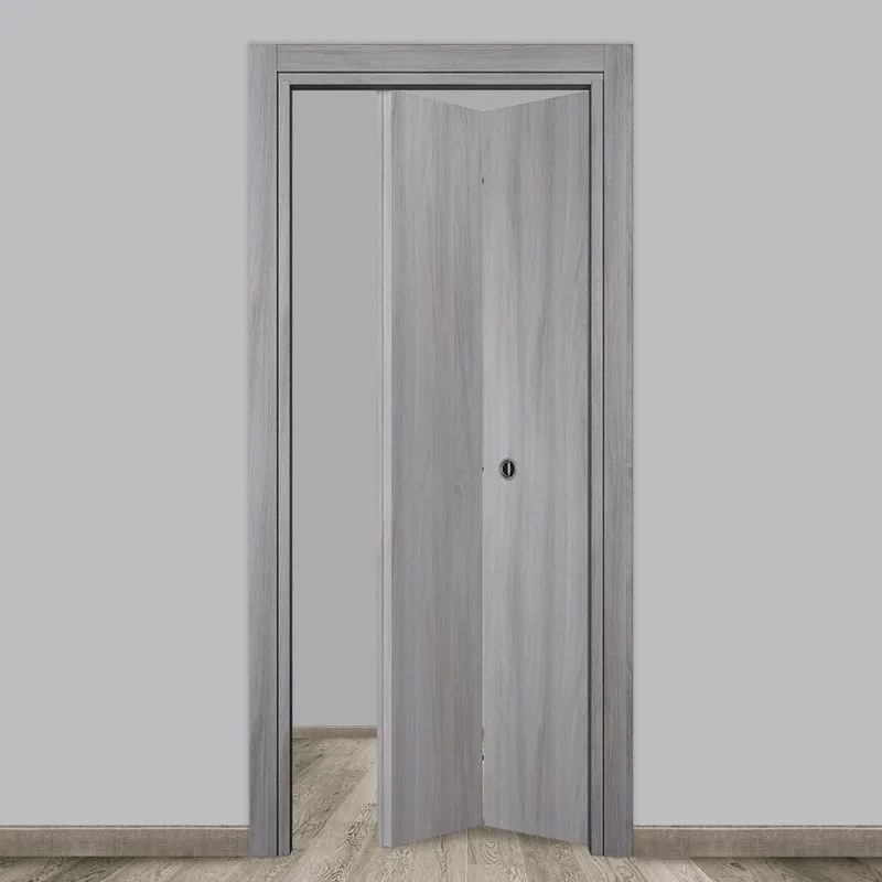 Porta pieghevole a libro simmetrica Gray Elm grigio L 70 x H 210 cm destra