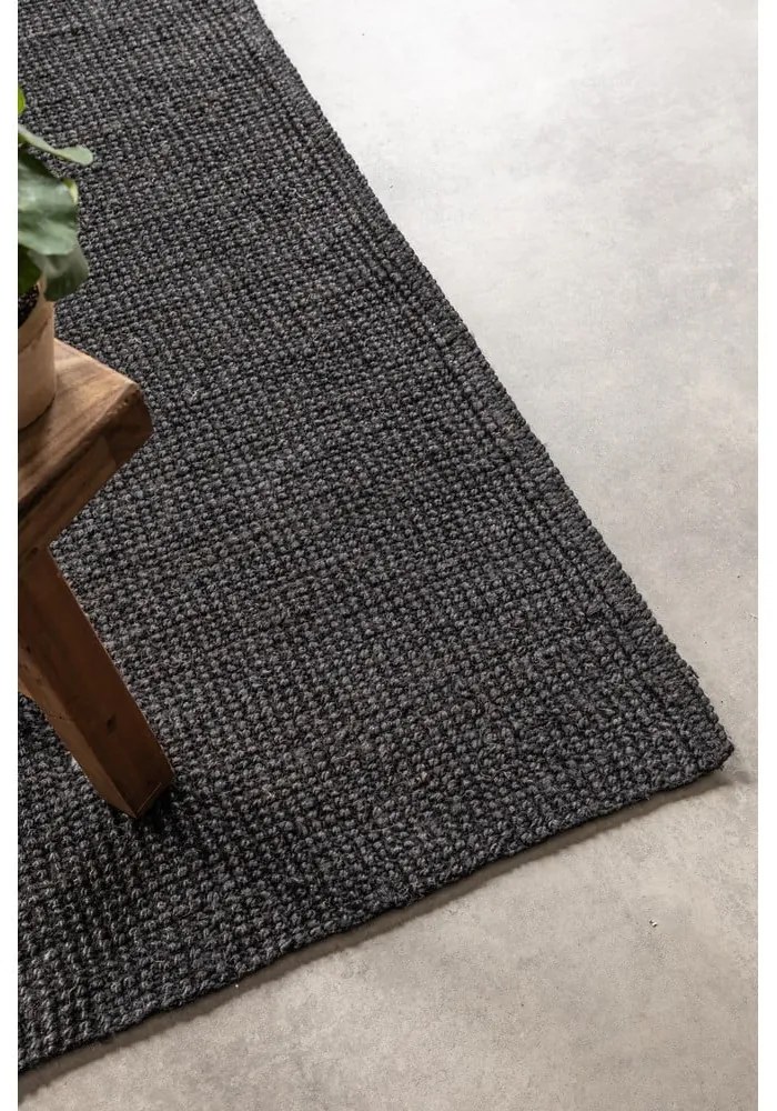 Tappeto nero in iuta 60x90 cm Bouclé – Hanse Home