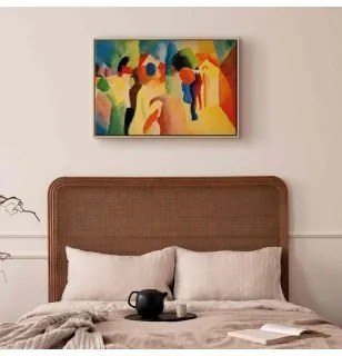 Quadro - With a Yellow Jacket (August Macke) In cornice di legno naturale 60x40
