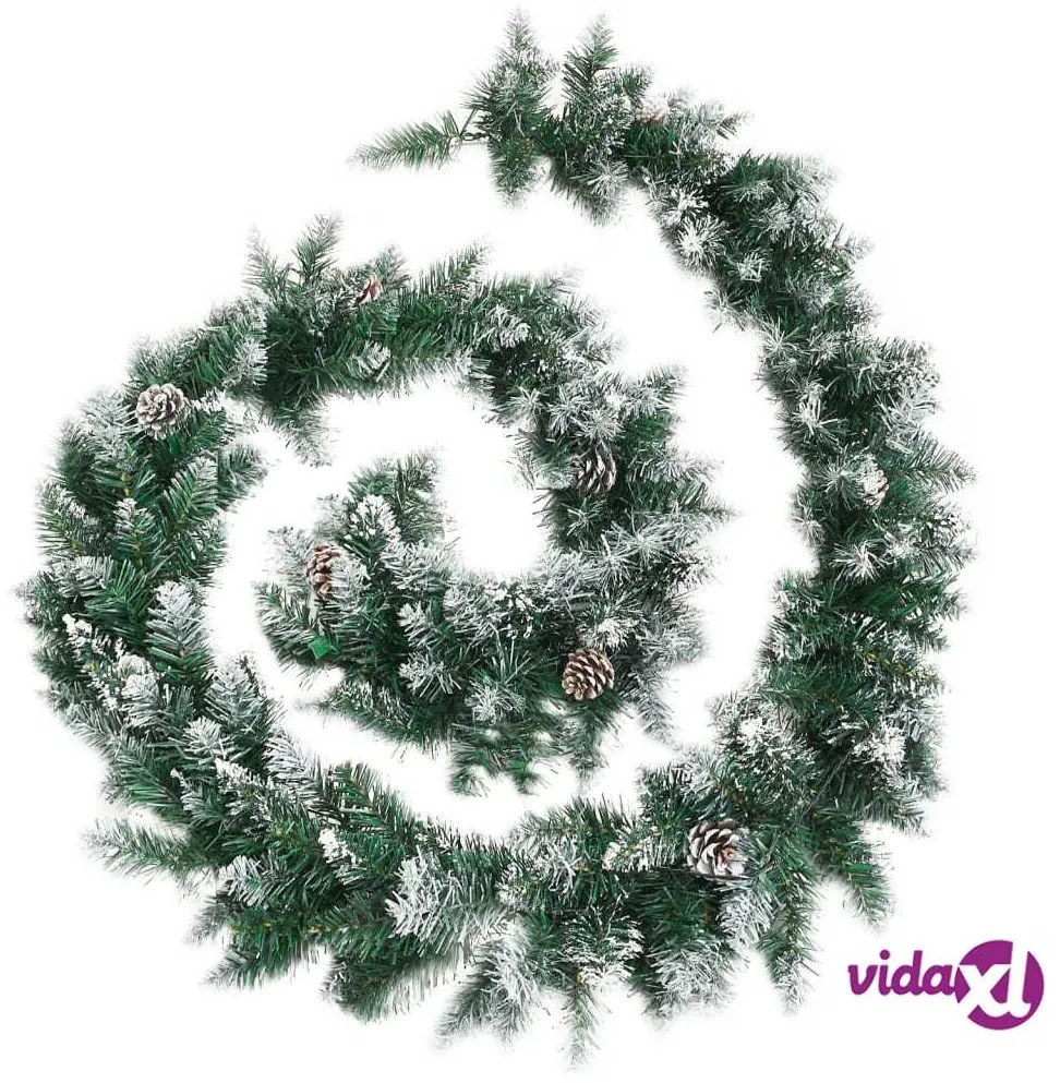 vidaXL Ghirlanda Natalizia con Luci a LED 2,7 m in PVC Verde