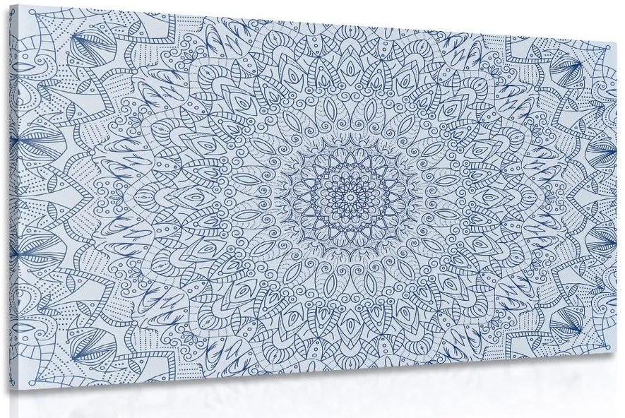 Stampa su tela – Mandala decorativa dettagliata in blu