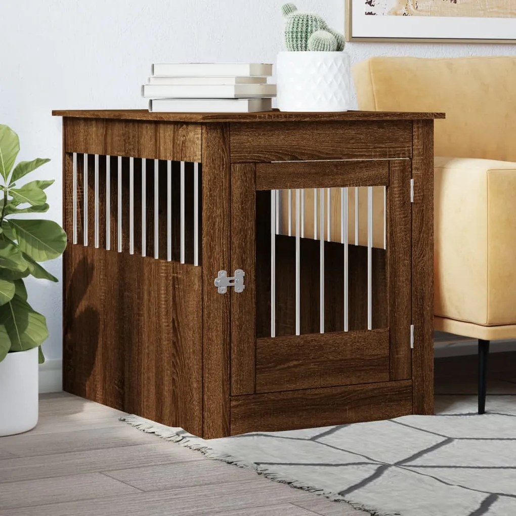 Gabbia Cani Arredamento Rovere Marrone 64,5x80x71cm Multistrato /