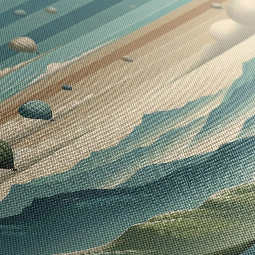 Quadro su tela – Montagne e cielo pieni di palloni