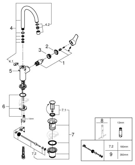 GROHE 24203002 - Miscelatore lavabo START, misura L, cromo lucido