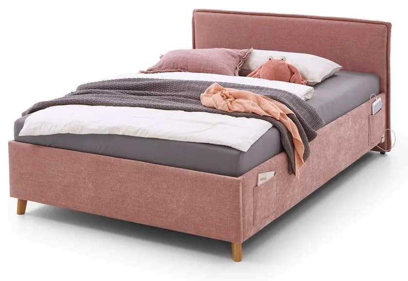Letto da bambini rosa imbottito rete non inclusa 120x200 cm Fun – Meise Möbel