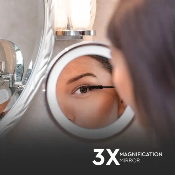 LED Specchio cosmetico da parete LED/3W/6V 4xAA IP44