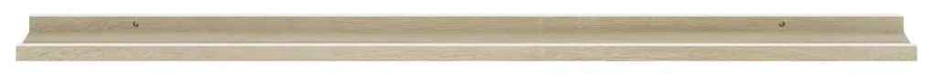 Mensole da parete 2 pz bianco e rovere sonoma 115x9x3 cm