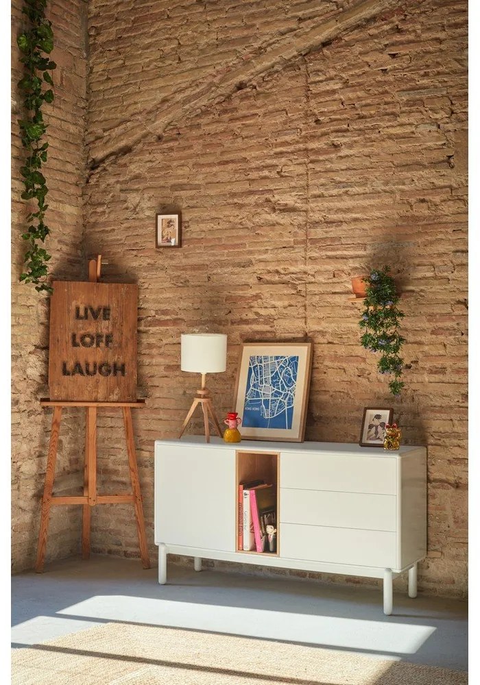 Cassettiera color crema 140x76x40 cm Corvo – Teulat