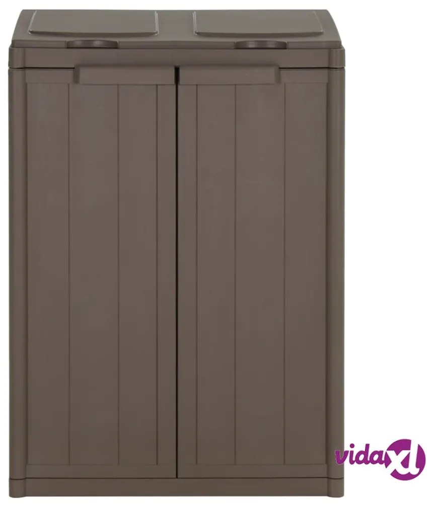 vidaXL Pattumiera a 2 Ante Marrone 65 x 45 x 88 cm in PP