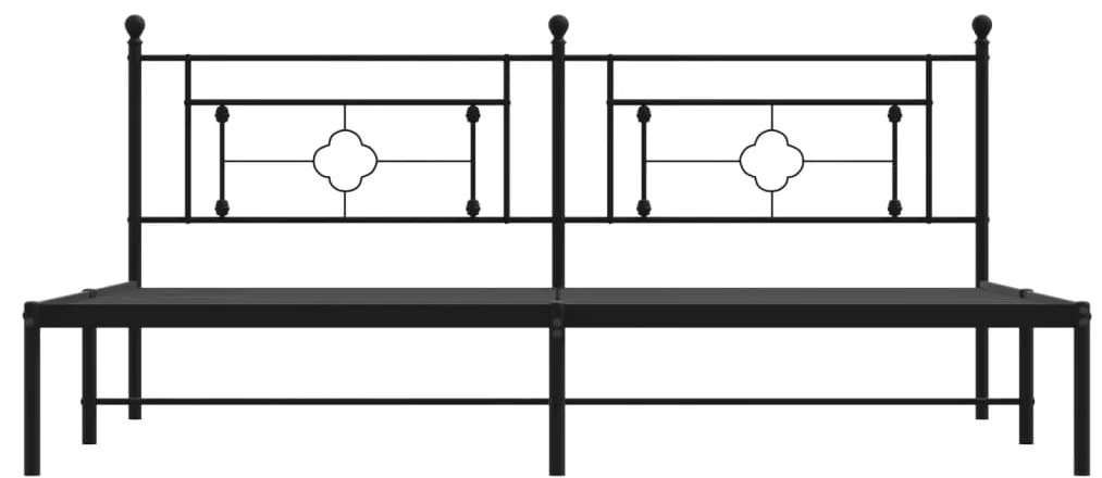 Giroletto con testiera in metallo nero 200x200 cm