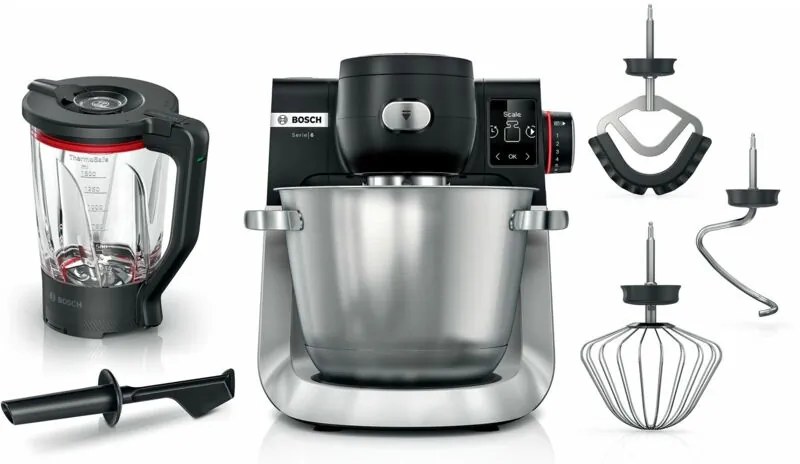 Bosch - Serie 6 MUMS6ZS17 robot da cucina de 1600 w 5,5 l Nero, Acciaio inox