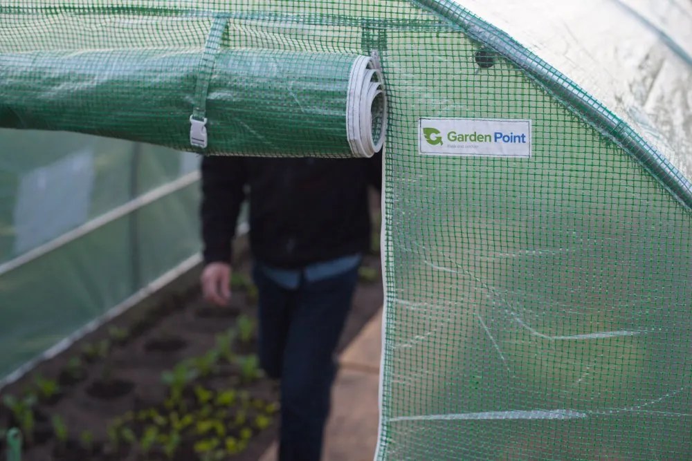 Serra a tunnel con struttura di metallo 4x6m Garden Point verde