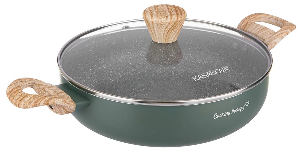Tegame 24 cm verde Cooking Therapy con coperchio