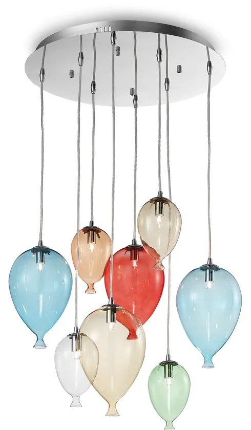 Sospensione Moderna Clown Metallo Multicolor 8 Luci G9 3W 3000K Luce Calda