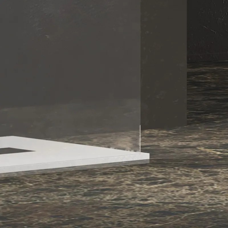 Kamalu - Parete doccia walk-in 170cm staffe dorate KW3000R