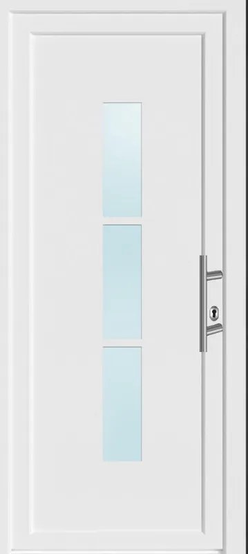 Portoncino d'ingresso 10012 con vetro L 80 x H 210 cm in PVC bianco, apertura spingere a sinistra