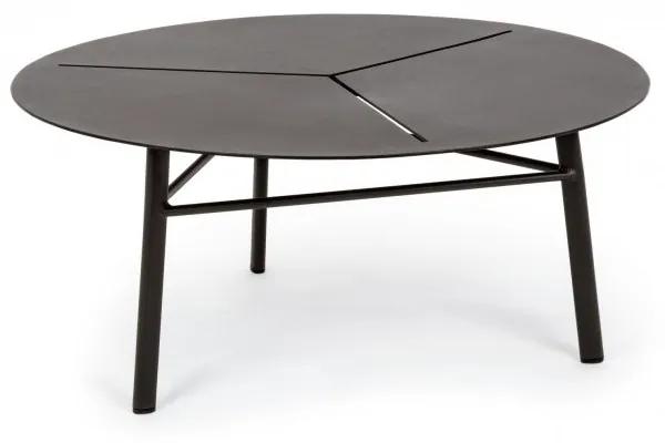 Tavolino antracite in alluminio stile industrial cm Ø80 - 35.5