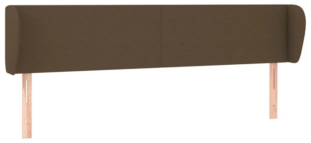 Testiera ad orecchio marrone scuro 203x23x78/88 cm in tessuto