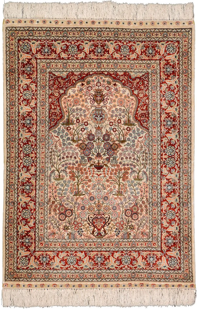 Hereke Tappeto orientale 120 x 90 Beige (Cina) Annodato A Mano