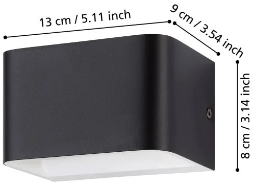 Eglo 901016 - Applique a LED SANIA LED/6W/230V 3000K nero