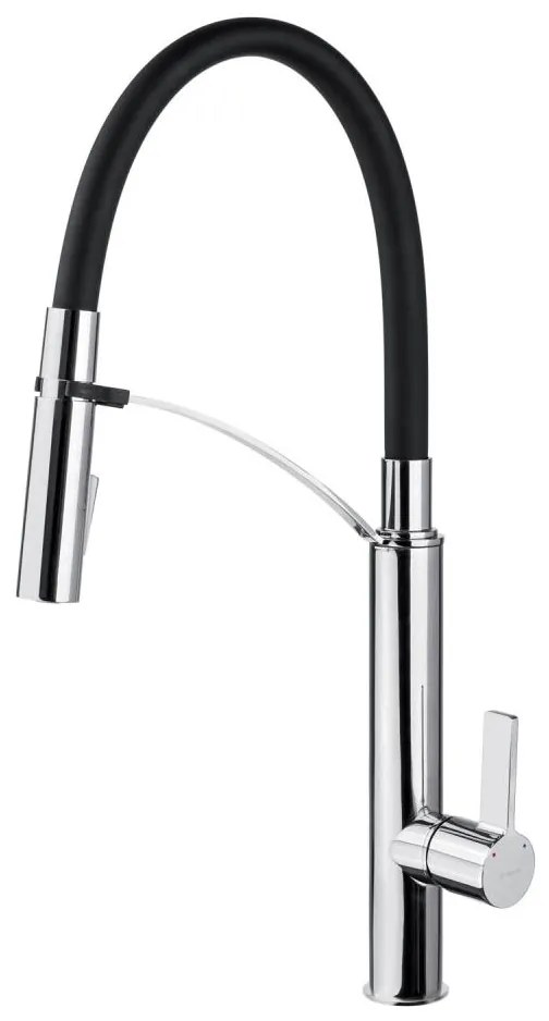 Deante BGB_B720 - Rubinetto per lavello con braccio flessible GERBERA nero/cromo