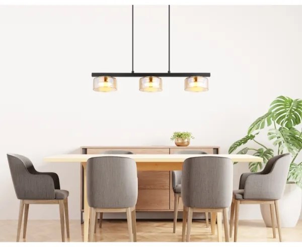 Globo 16055-3HG - Lampadario LED a sospensione con filo HIGGINS 3xGX53/6W/230V fumé/marrone