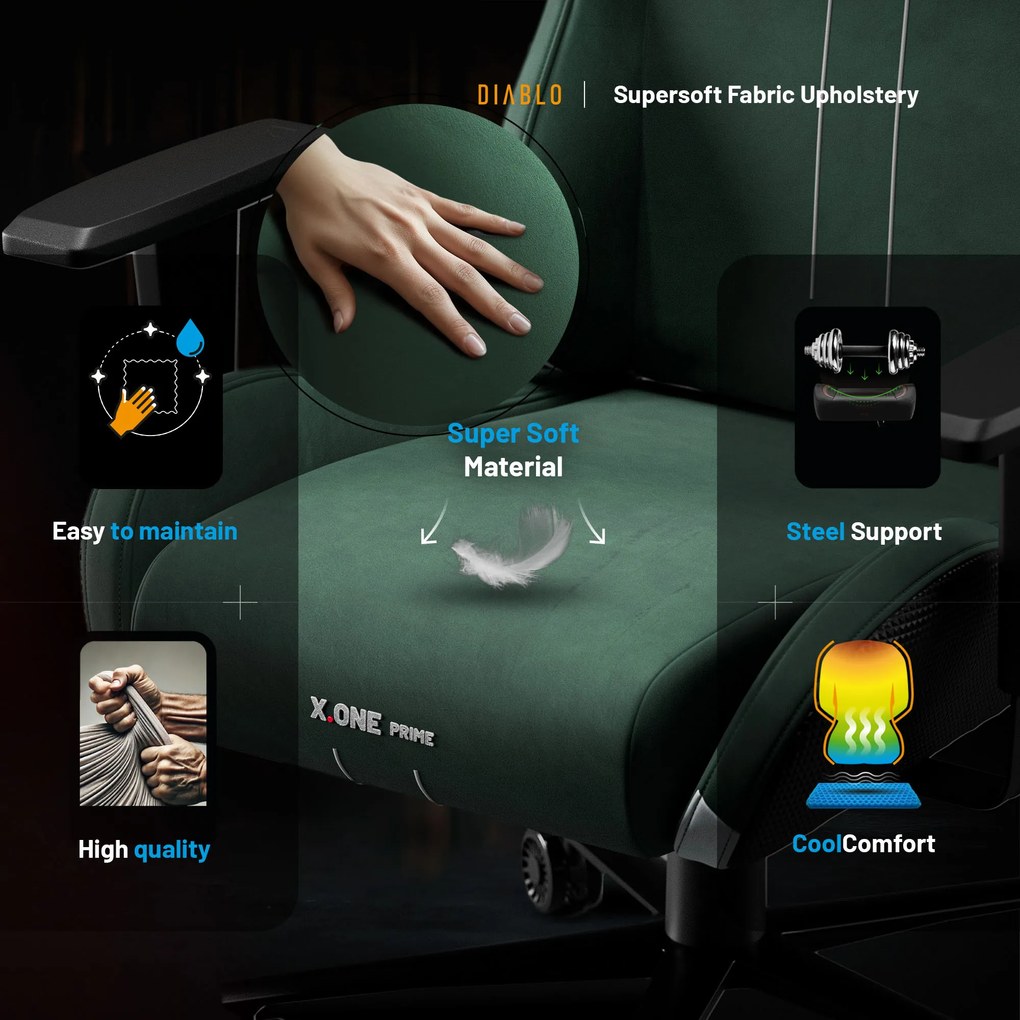 Sedia da gaming Diablo X.One Prime Forest Green Normal Size