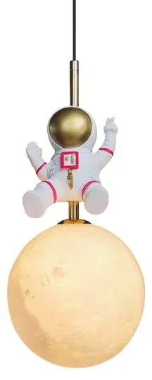 Lampadario a sospensione per bambini ASTRONAUT 1xE27/60W/230V diametro 15 cm oro/beige