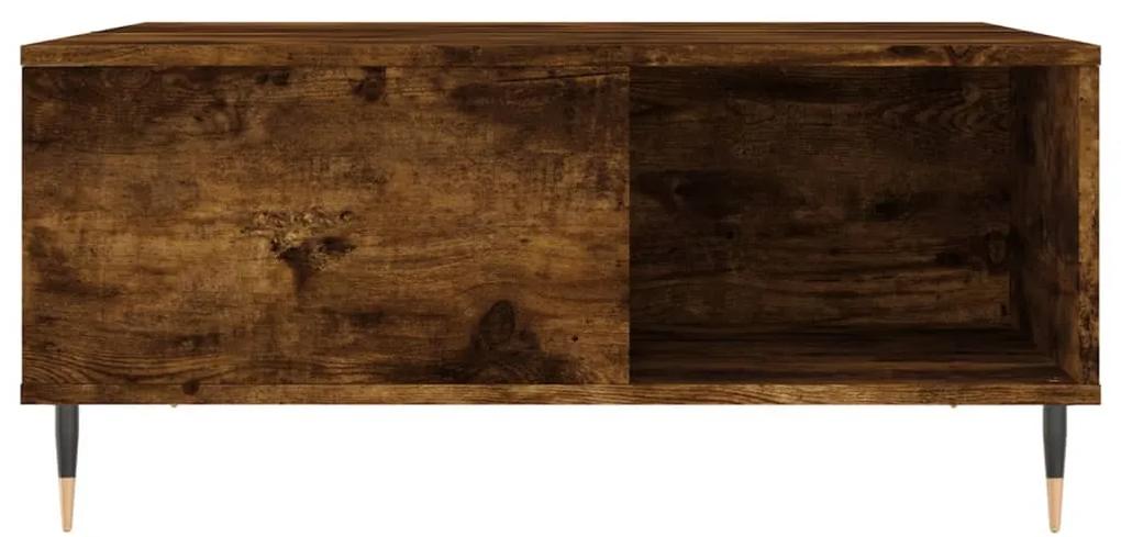 Tavolino da salotto rovere fumo 80x80x36,5 cm legno multistrato