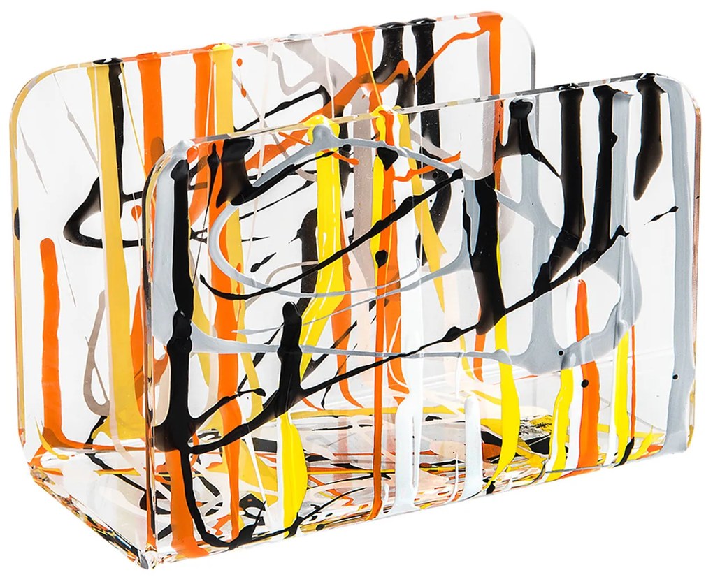 Portatovaglioli Iplex plexiglass trasparente decorato
