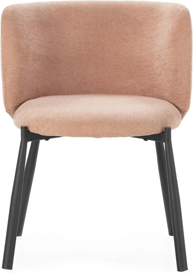 Set di sedie da pranzo color pesca in imbottito 2 pz Ginny – MOME