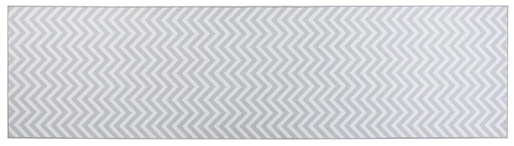 Tappeto bianco e grigio 80 x 300 cm SAIKHEDA Beliani