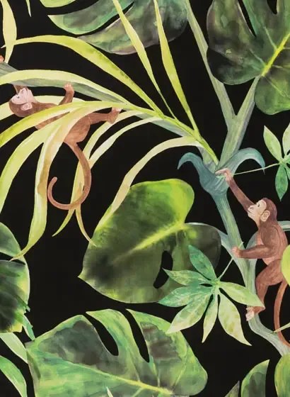 Clarke & Clarke Carta da parati Monkey Business - Ebony