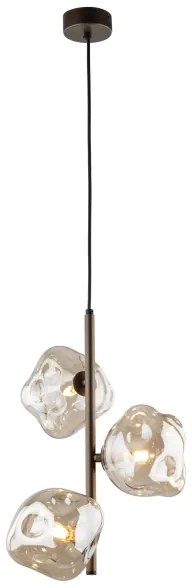 Lampadario a sospensione LAVA su cavo 3xG9/8W/230V bronzo/beige fumé
