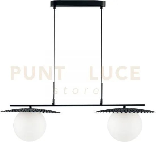 Lampadario a sospensione chaplin nera 2 luci attacco e27 97x146,2cm...
