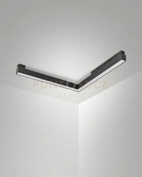 Ermes angolo esterno nero 3000k 2480lm 20w opale on/off