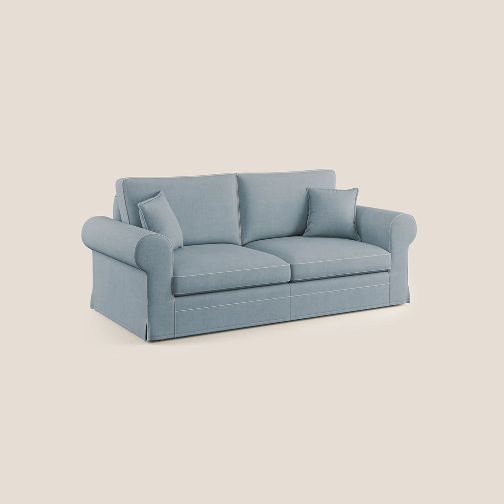 Lady divano classico bicolore in piuma d'oca realizzato con tessuto impermeabile T02 carta da zucchero - bianco