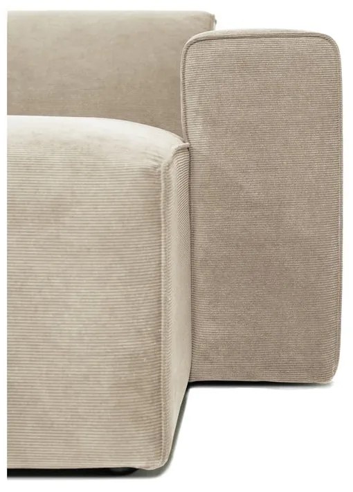 Modulo divano in velluto a coste beige (angolo destro) Sting - Scandic