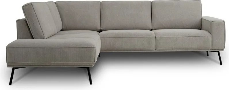 Divano angolare greige (con penisola a sinistra/a L) con rivestimento in ciniglia Amsterdam – Scandic