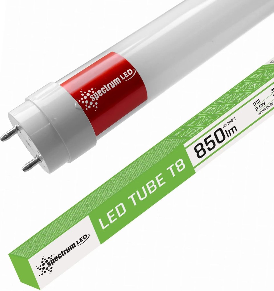 Tubo / Lampada fluorescente a LED Warm White 60CM T8 230V 8,5W WOJ+22300