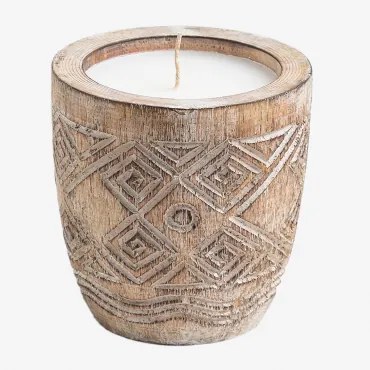 Candela in legno Hasan Ø15 cm - Sklum