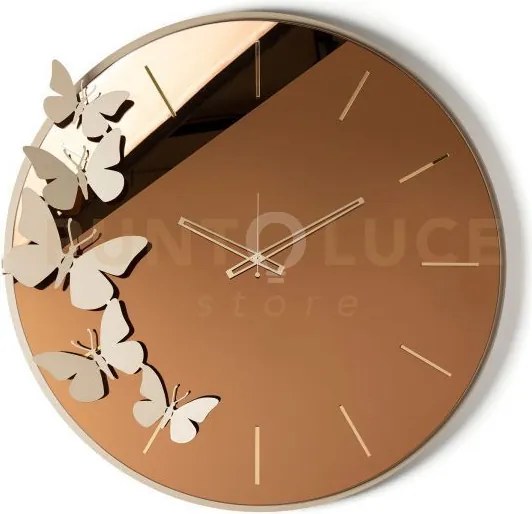 Orologio da parete diana beige,crystal luxe ambra