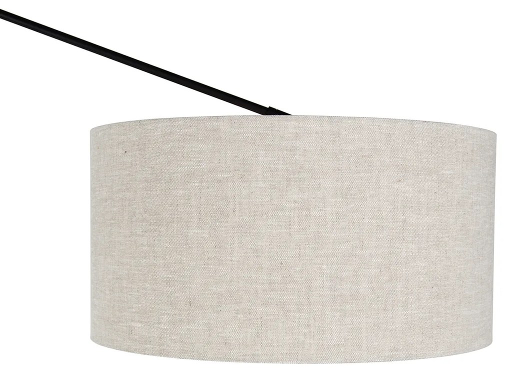 Lampada da terra nera con paralume grigio chiaro 50 cm regolabile - Editor