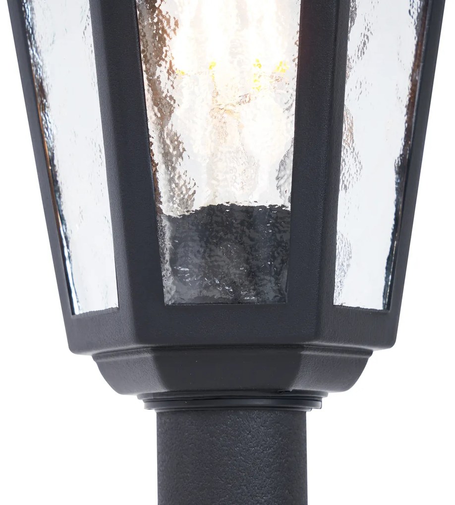 Lampione da esterno classico nero 122 cm IP44 - New Haven martellato