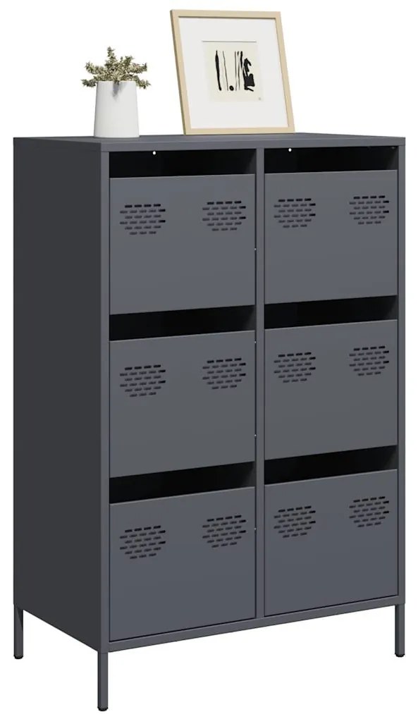 Credenza Antracite 68x39x101,5 Cm Acciaio /