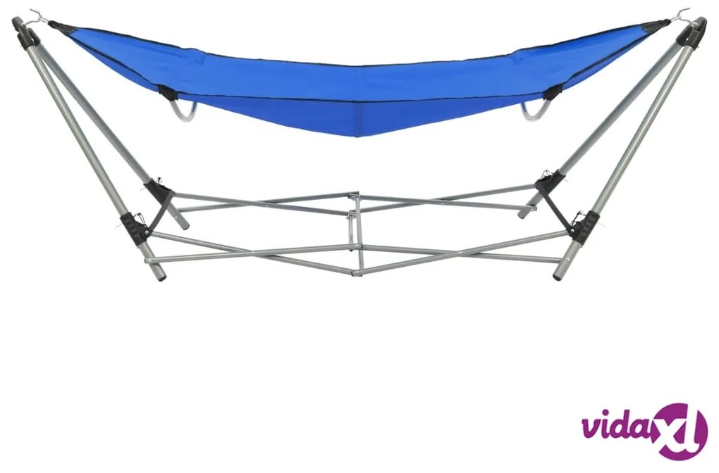 vidaXL Amaca con Supporto Pieghevole Blu
