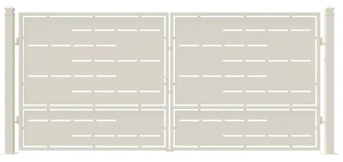 Cancello con serratura manuale Privacy in ferro, apertura centrale, L 408.5 x H 180 cm, di colore bianco