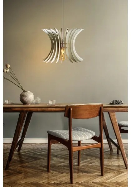 Lampadario a sospensione con filo 1xE27/60W/230V bianco diametro 20 cm